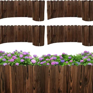 Wood Garden Edging - 11.8" H X 47" L (4 Packs)