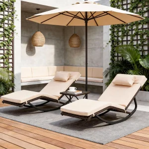Outdoor Lounge Chair Set of 3