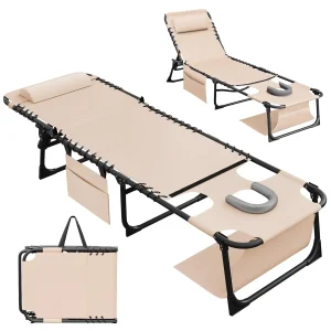 Beach Lounge Chair, Outdoor Sun Tanning Chair